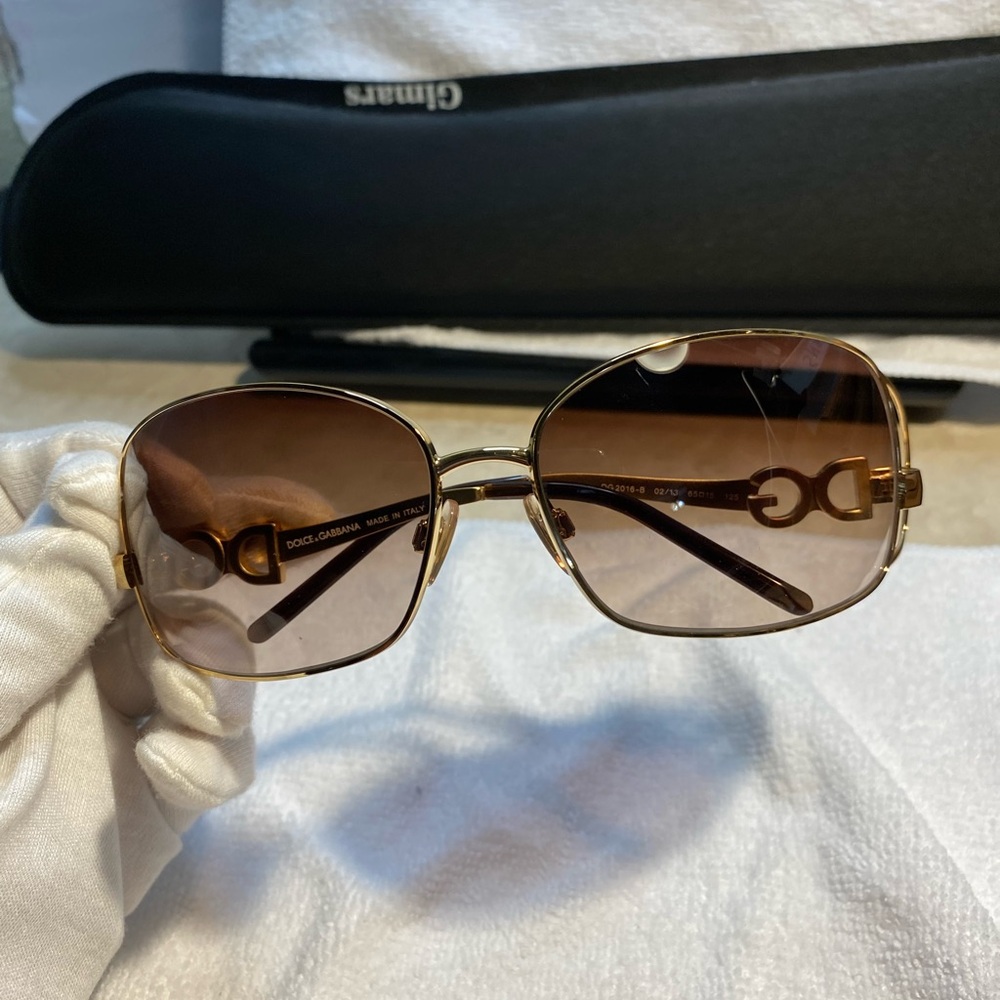 DOLCE & GABBANA authentic Gemstone/Gold colored sunglasses - case and dust bag - Picture 11 of 13